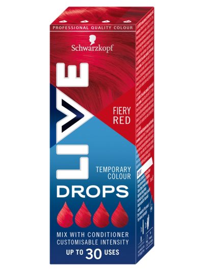 Schwarzkopf Live Drops krople do nietrwałej koloryzacji włosów Fiery Red 30ml