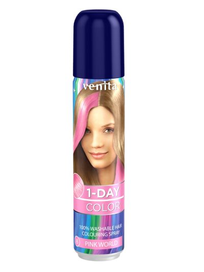 Venita 1-Day Color koloryzujący spray do włosów Różowy Świat 50ml