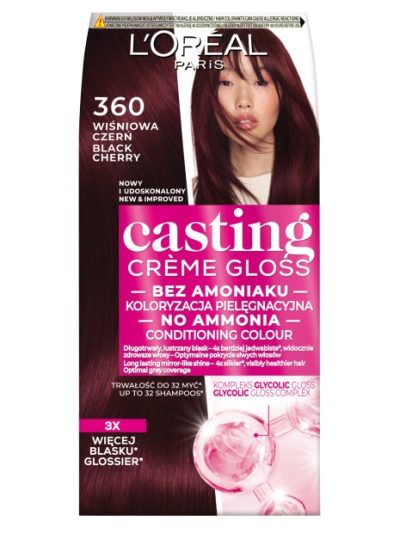 L'Oreal Paris Casting Creme Gloss farba do włosów 360 Wiśniowa Czerń