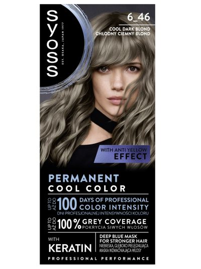 Syoss Permanent Cool Color farba do włosów 6_46 Chłodny Ciemny Blond