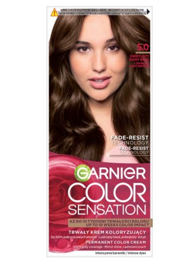 Garnier Color Sensation krem koloryzujący do włosów 5.0 Świetlisty Jasny Brąz