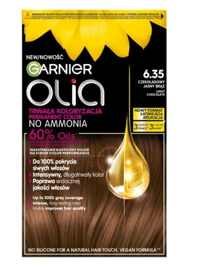 Garnier Olia farba do włosów 6.35 Czekoladowy Jasny Brąz