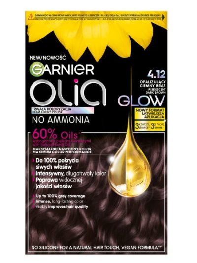 Garnier Olia farba do włosów 4.12 Opalizujący Ciemny Brąz