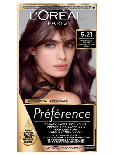 L'Oreal Paris Preference farba do włosów 5.21 Zimny Opalizujący Jasny Brąz