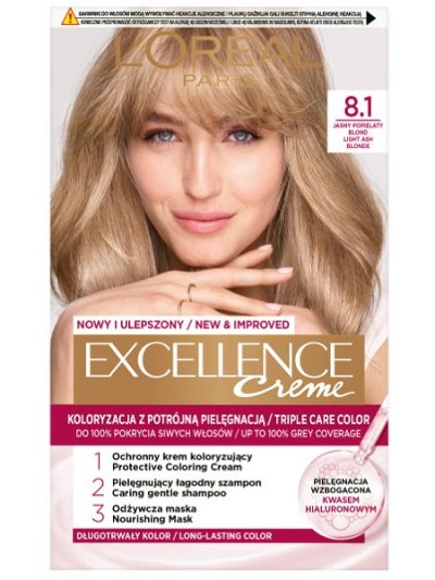 L'Oreal Paris Excellence Creme farba do włosów 8.1 Jasny Popielaty Blond