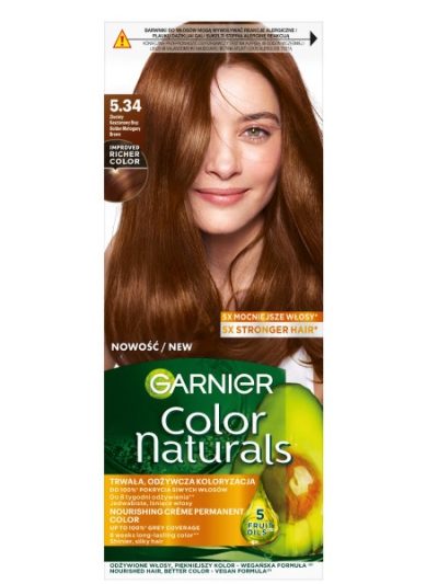Garnier Color Naturals odżywcza farba do włosów 5.34 Złocisty Kasztanowy Brąz
