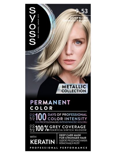 Syoss Permanent Color Metallic Collection farba do włosów trwale koloryzująca 9-53 Srebrzysty Blond