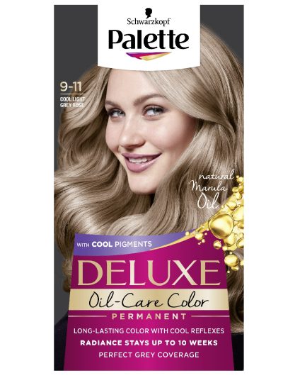 Palette Deluxe Oil-Care Color farba do włosów trwale koloryzująca z mikroolejkami  9-11 Chłodny Lekki Różany Blond