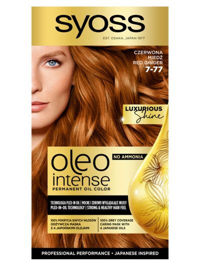 Syoss Oleo Intense farba do włosów trwale koloryzująca z olejkami 7-77 Czerwona Miedź