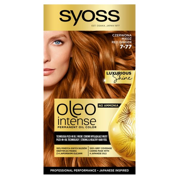 Syoss Oleo Intense farba do włosów trwale koloryzująca z olejkami 7-77 Czerwona Miedź