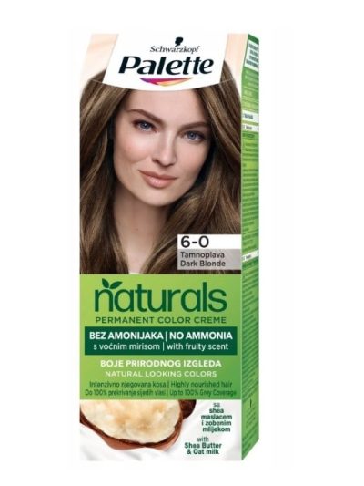 Palette Permanent Naturals Color Creme farba do włosów trwale koloryzująca 6-0 Ciemny Blond