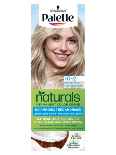 Palette Permanent Naturals Color Creme Go Blonde rozjaśniająca farba do włosów 10-2 Super Popielaty Blond