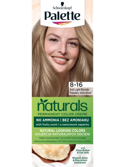 Palette Permanent Naturals Color Creme farba do włosów trwale koloryzująca 8-16 Popielaty Jasny Blond