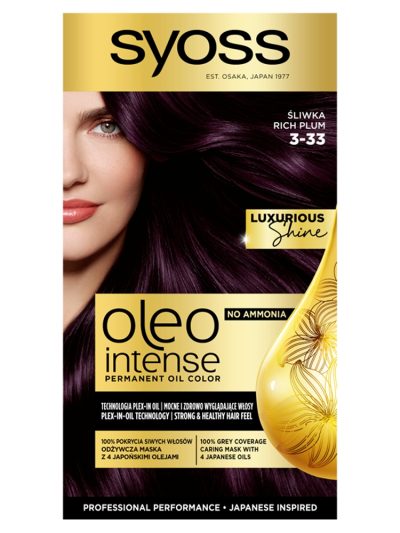 Syoss Oleo Intense farba do włosów trwale koloryzująca z olejkami 3-33 Bogata Śliwka