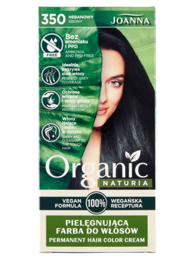 Joanna Naturia Organic pielęgnująca farba do włosów 350 Hebanowy