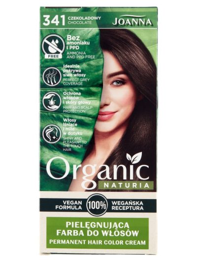 Joanna Naturia Organic pielęgnująca farba do włosów 341 Czekoladowy