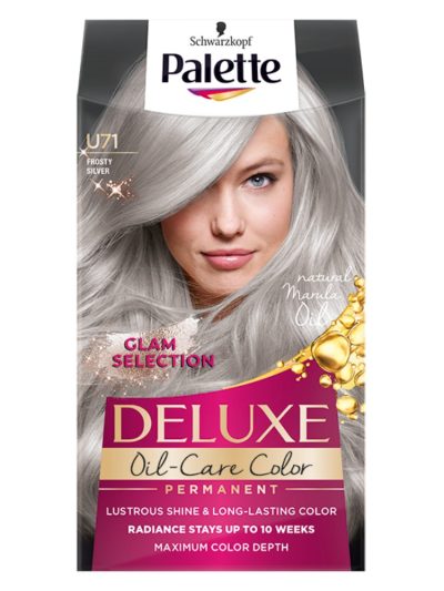 Palette Deluxe Oil-Care Color farba do włosów trwale koloryzująca z mikroolejkami U71 Mroźne Srebro