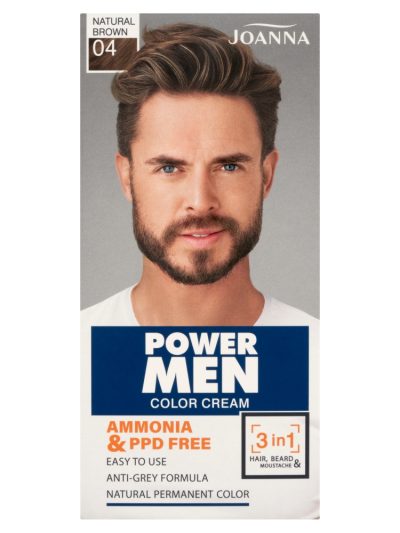 Joanna Power Men Color Cream farba odsiwiająca 04 Natural Brown
