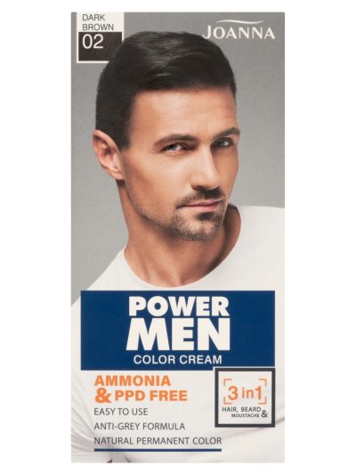 Joanna Power Men Color Cream farba odsiwiająca 02 Dark Brown