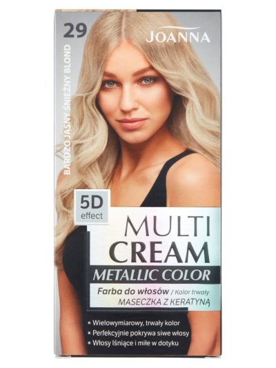 Joanna Multi Cream Metallic Color farba do włosów 29 Bardzo Jasny Śnieżny Blond