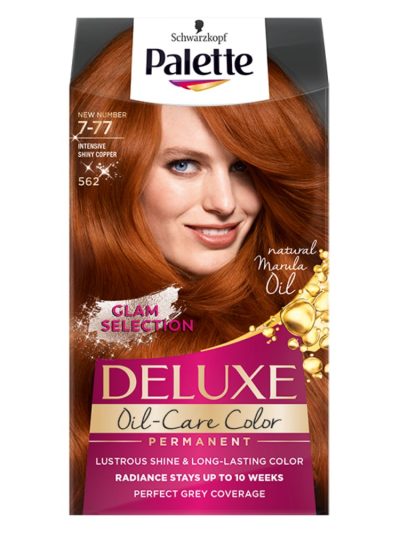 Palette Deluxe Oil-Care Color farba do włosów trwale koloryzująca z mikroolejkami 562 (7-77) Intensywna Lśniąca Miedź