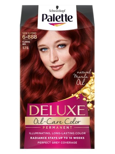 Palette Deluxe Oil-Care Color farba do włosów trwale koloryzująca z mikroolejkami 575 (6-888) Intensywna Czerwień