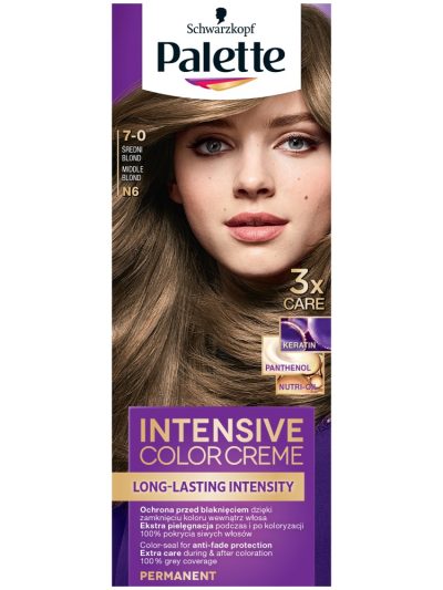 Palette Intensive Color Creme farba do włosów w kremie 7-0 (N6) Średni Blond