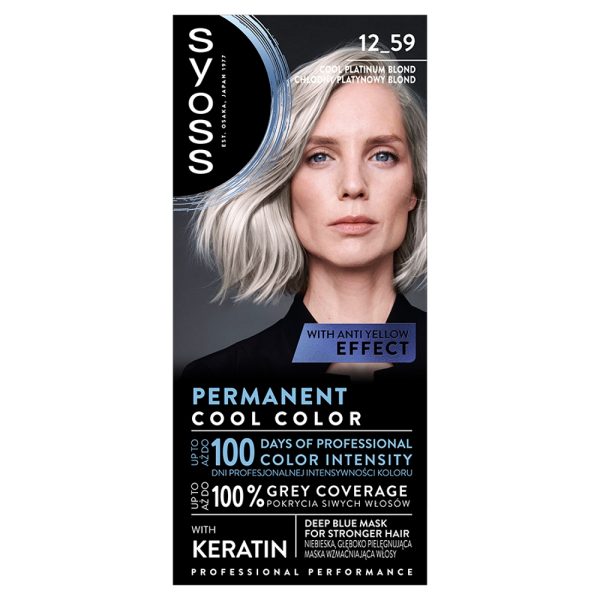 Syoss Permanent Cool Color farba do włosów 12_59 Chłodny Platynowy Blond