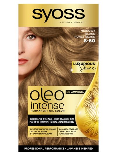 Syoss Oleo Intense farba do włosów trwale koloryzująca z olejkami 8-60 Miodowy Blond