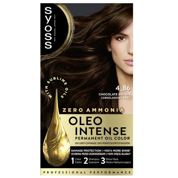 Syoss Oleo Intense farba do włosów trwale koloryzująca z olejkami 4-86 Czekoladowy Brąz
