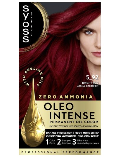 Syoss Oleo Intense farba do włosów trwale koloryzująca z olejkami 5-92 Jasna Czerwień