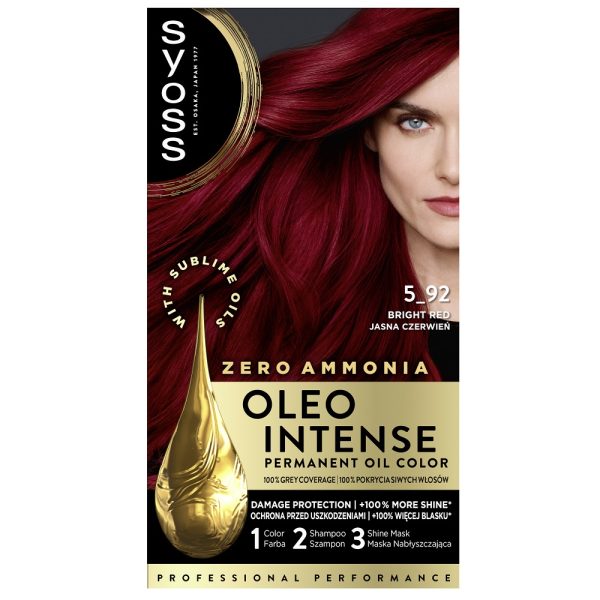 Syoss Oleo Intense farba do włosów trwale koloryzująca z olejkami 5-92 Jasna Czerwień