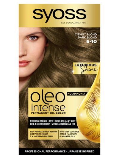 Syoss Oleo Intense farba do włosów trwale koloryzująca z olejkami 6-10 Ciemny Blond