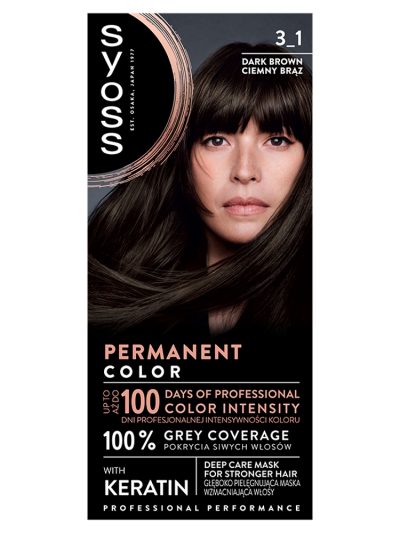 Syoss Permanent Color farba do włosów 3_1 Ciemny Brąz