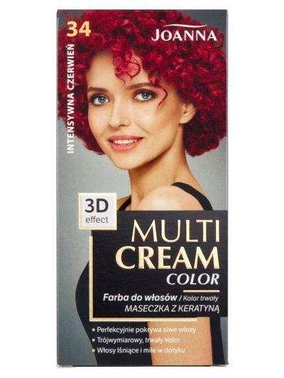 Joanna Multi Cream Color farba do włosów 34 Intensywna Czerwień