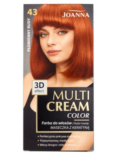 Joanna Multi Cream Color farba do włosów 43 Płomienny Rudy