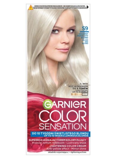 Garnier Color Sensation superrozjaśniający krem koloryzujący S9 Srebrny Popielaty Blond