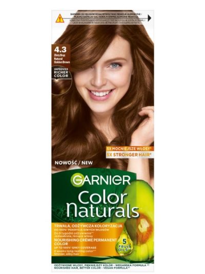 Garnier Color Naturals odżywcza farba do włosów 4.3 Złoty Brąz