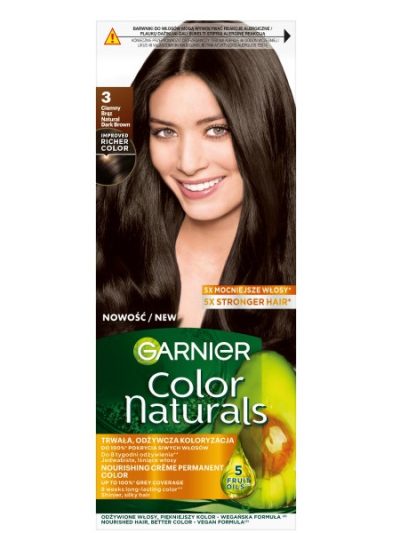 Garnier Color Naturals odżywcza farba do włosów 3 Ciemny Brąz