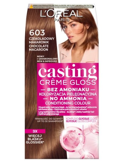 L'Oreal Paris Casting Creme Gloss farba do włosów 603 Czekoladowy Makaronik