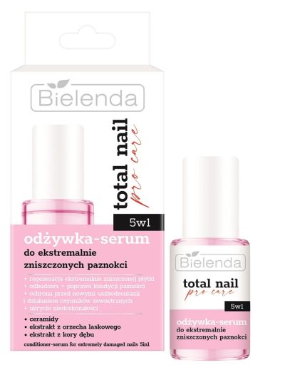 Bielenda Total Nail Pro-Care odżywka-serum do ekstremalnie zniszczonych paznokci 5w1 10ml