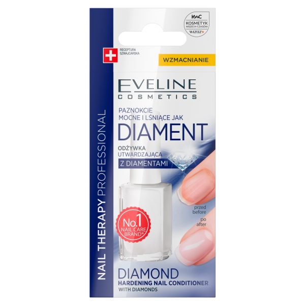 Eveline Cosmetics Nail Therapy Professional odżywka utwardzająca z diamentami 12ml