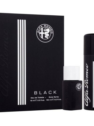Alfa Romeo Black zestaw woda toaletowa spray 15ml + perfumowany spray do ciała 150ml