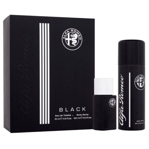 Alfa Romeo Black zestaw woda toaletowa spray 15ml + perfumowany spray do ciała 150ml