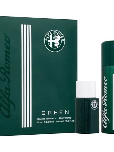 Alfa Romeo Green zestaw woda toaletowa spray 15ml + perfumowany spray do ciała 150ml