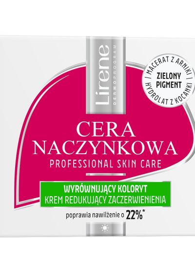 Lirene Cera Naczynkowa wyrównujący koloryt krem redukujący zaczerwienienia na dzień 50ml