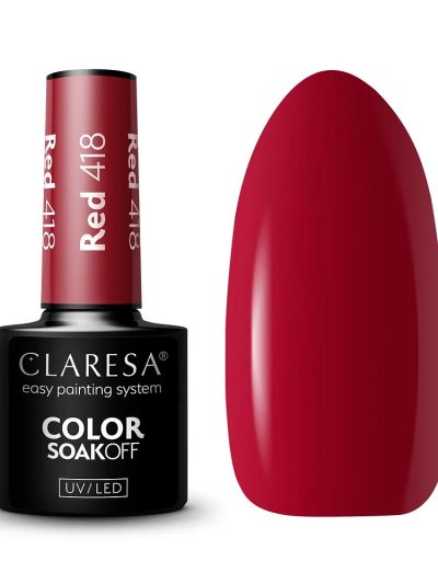 Claresa Color Soak Off UV/LED Red lakier hybrydowy 418 5g