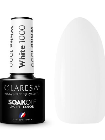 Claresa Soak Off UV/LED Color lakier hybrydowy 1000 White 5g