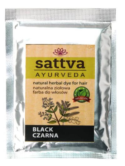 Sattva Natural Herbal Dye for Hair naturalna ziołowa farba do włosów Black 10g