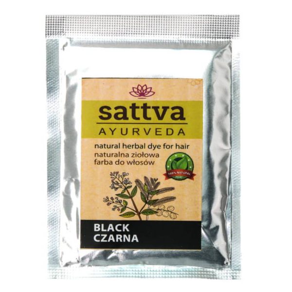 Sattva Natural Herbal Dye for Hair naturalna ziołowa farba do włosów Black 10g